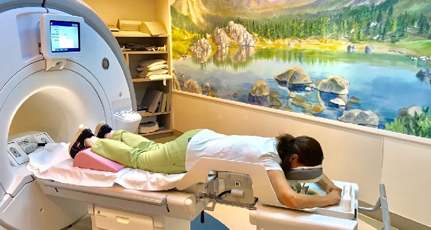 Patient prepared for Breast MRI